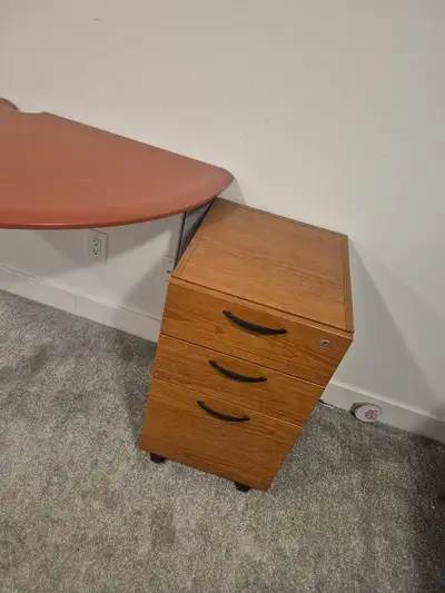 A small desk with matching 3-drawer, View more