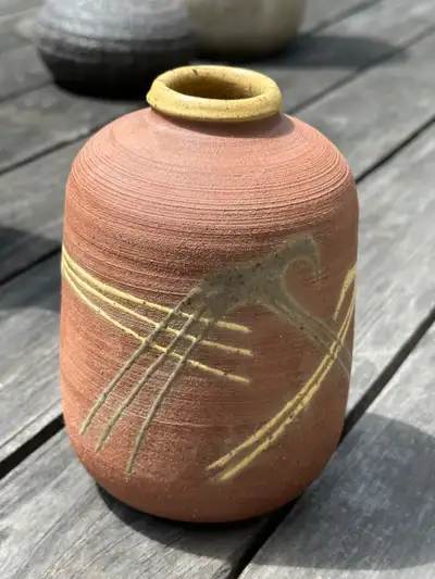 VASE VINTAGE MID CENTURY CÉRAMIQUE POTERIE FLEURY POTTERY, View more