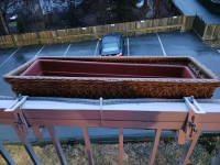 2 White Adjustable Planter Box Brackets for Balcony, Window Sill