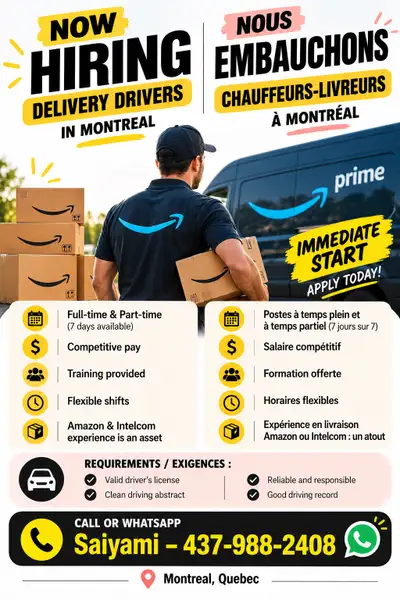 looking for delivery drivers, View more