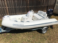 380 Grand Golden Line Dinghy c/w 40HP Tohatsu and trailer.