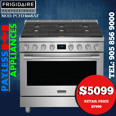 Frigidaire Professional PCFD3668AF 36"Dual Fuel Range Self Clean, View more