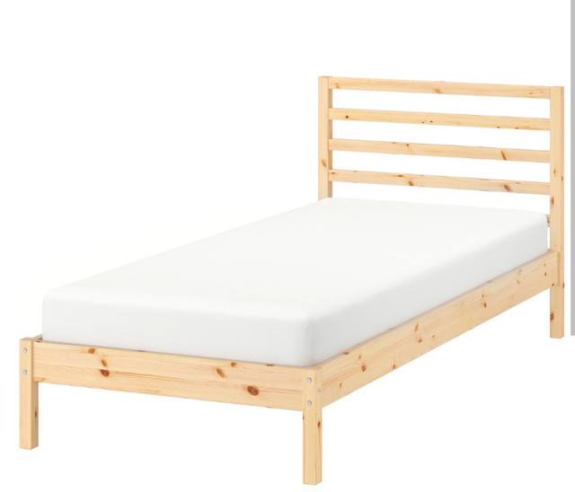 Ikea TERVA bed frame, pine - TWIN - with mattress in Beds & Mattresses in Belleville