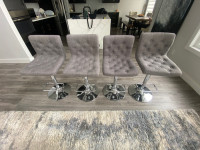 Grey fabric bar stools
