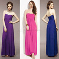 Long Pink Strapless Evening Gown Cocktail Dress, Size XXS - New