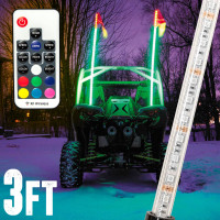 3ft Multi-Color LED Whip Light w/ Remote Control + USA Flag