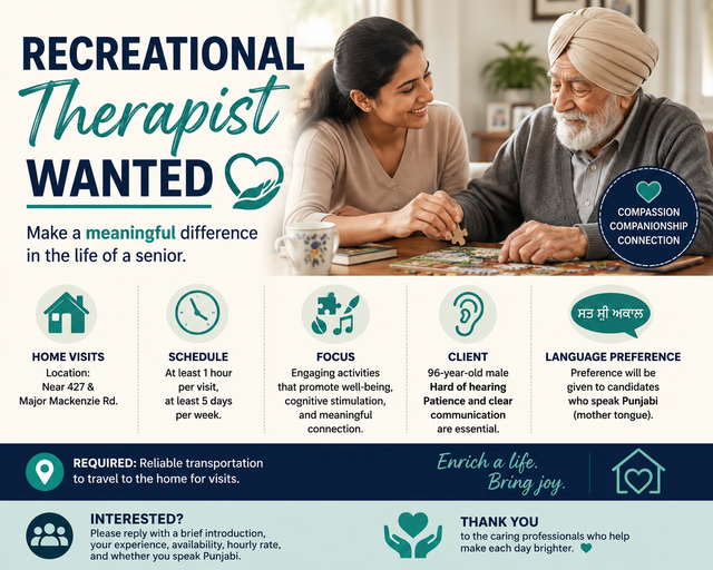 Recreational Therapist Wanted – Home Visits (Part-Time) in Healthcare in Mississauga / Peel Region - Image 2