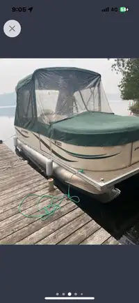 20 ft Pontoon boat, 4 stroke motor and trailer 