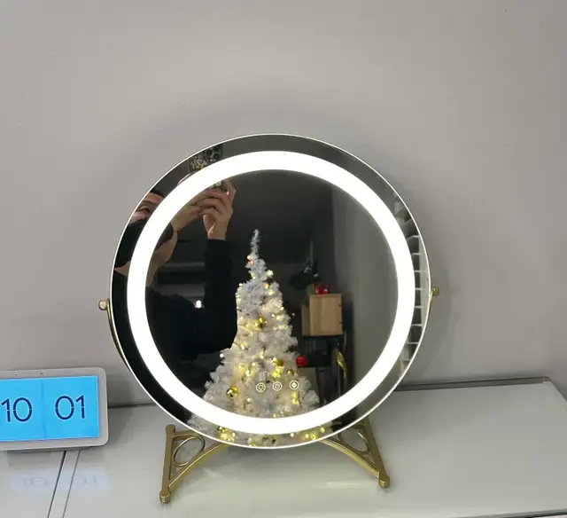 New 16" Round Mirror 3 Colour Dimmable Lights...(Gold) in Home Décor & Accents in Ottawa - Image 2