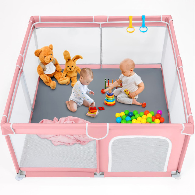 Baby Playpen 50”×50” Pink Play yard for Babies & Toddlers, Safe in Playpens, Swings & Saucers in Mississauga / Peel Region