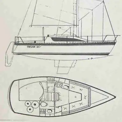 On cradle at Britannia Yach Club, Ottawa. Last sailed Summer 2024. Sails: #1 Genoa, #2 Genoa, #3 Wor...
