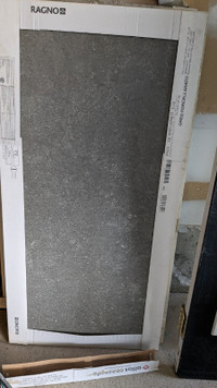 Large (24 by 48 in) Dark Grey Floor and wall tile 6 pieces