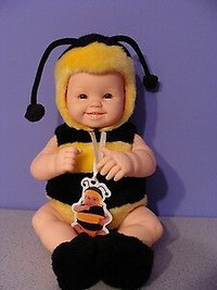 Anne Geddes bumble bee baby Doll & Talking Puppy I WOOF YOU