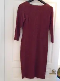 New Forest Lily burgundy wine & nude dress Robe bordeaux