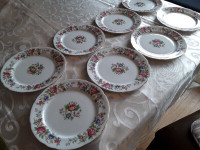 8 BONE CHINA DESSERT / SALAD PLATES - ROCHESTER, ROYAL STAFFORD