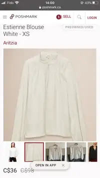 Aritzia white blouse 
