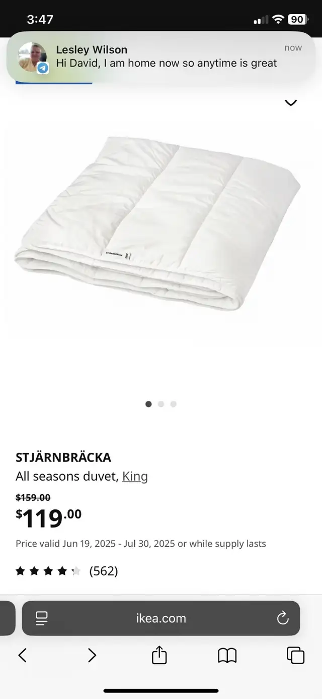 IKEA King Duvet in Bedding in Owen Sound - Image 2
