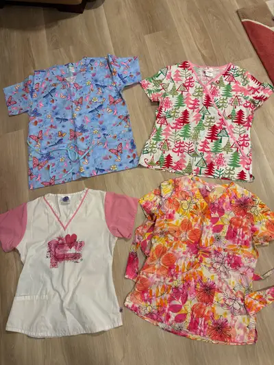 nursing scrub tops sizeXS each 4$ or 12$ for all, View more