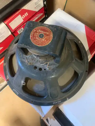 One vintage Jensen 15” speaker. It is a field coil speaker for a vintage radio or juke box. I took p...