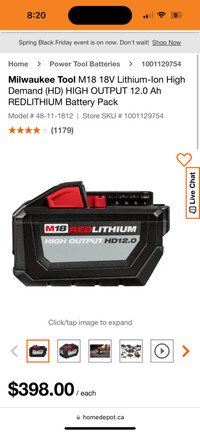 Milwaukee m18 redlithium battery