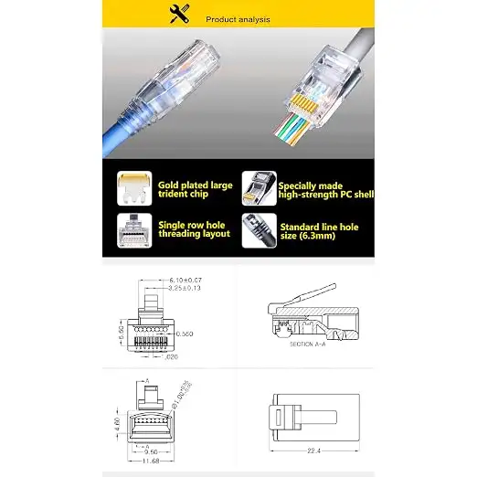 Network connector Rj-45 passthrough584654974563788801