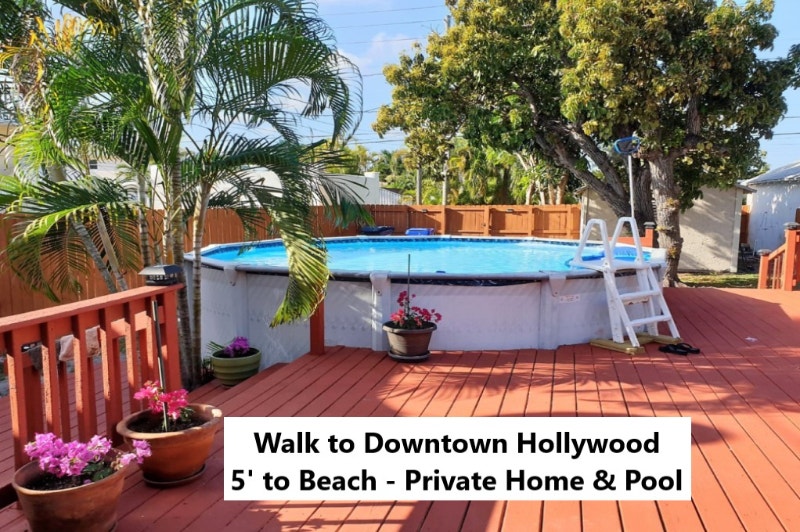 POOL House, 5m to Hollywood, beach, FL. 2/1 Fully fenced, WiFi