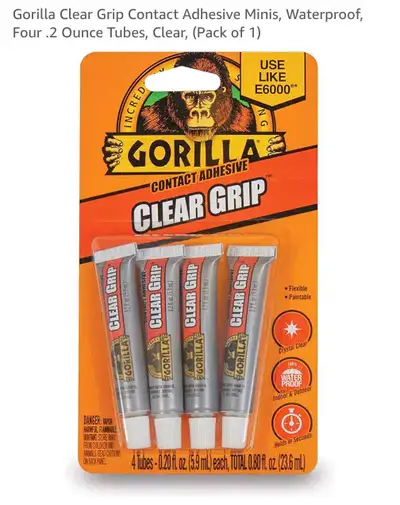 One pack 4 tubes Gorilla clear grip glue new , View more