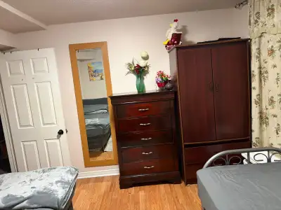 BASEMENT ROOM FOR RENT ———————————— Clean and Spacious 3 bedrooms 2 washrooms fully furnished legal...