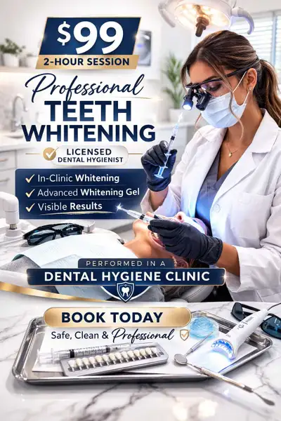 $99 licensed teeth whitening in clinic , View more