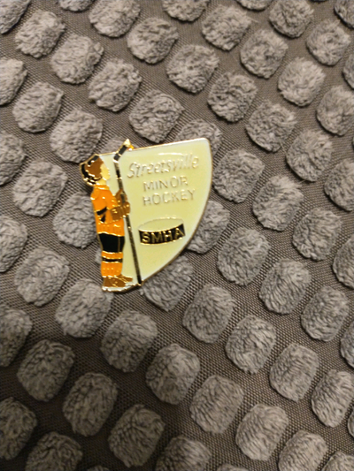 Streetsville Minor Hockey Association lapel pin from the 1980s, View more