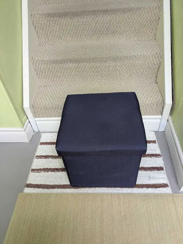 Navy Blue Storage Ottoman