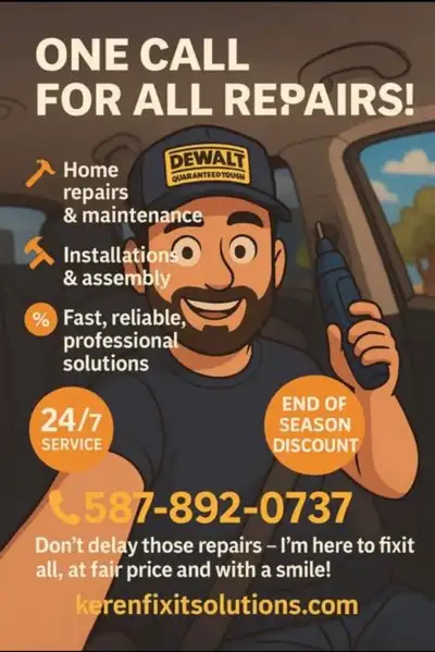 Free estimate!! Best prices First time clients & seniors 10% off * Furniture assembly * General home...