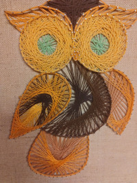 MCM String Art Owl Picture