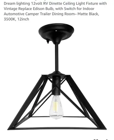 New, open box Replacement RV Trailer light Dream lighting 12volt RV Dinette Ceiling Light Fixture Bu...