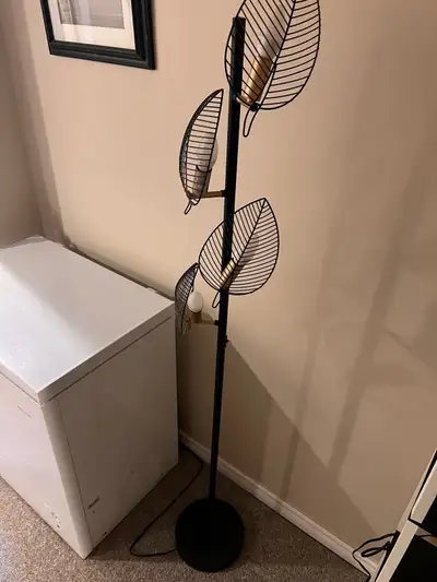 Four Bulb Leaf Metal Floor Lamp, View more
