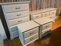 SOLD.     Bedroom set( dresser , tallboy and 2night stands)