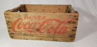 Vintage wood Buvez Coca Cola Coke bottle carrier case Francais