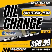 FULL SYNTHETIC OIL CHANGE - 647-848-5488 - CALL TODAY!