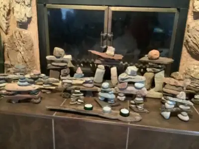 “NATURES” INUKSHUKS-  CRAFTED WITH STONE AND WOOD, View more