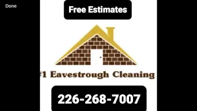 Eavestrough cleaning $120-$300 free qoute pics b4 aft