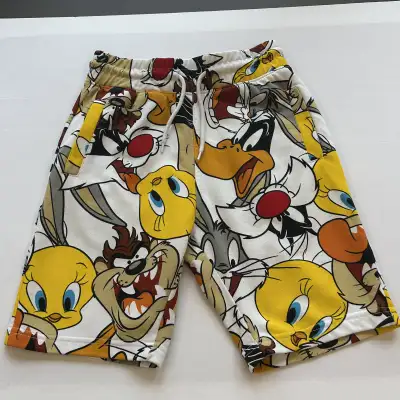 H and M Looney Tunes Print Elasticized Sweat Shorts Mens Size XS, View more