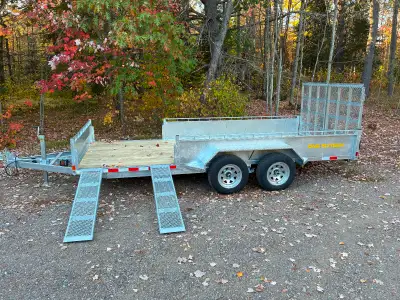 2026 7x16 galvanized tandem utility trailer. Solid ash floor. Jack stand. Spring assisted ramps. 2-3...
