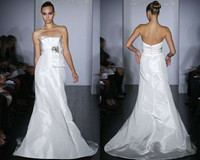 Beautiful Amsale "Aubrey" strapless silk wedding gown- NEW! Sz 8
