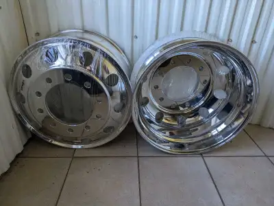 New 8.25x22.5 10 bolt ArmorWheel Polished Aluminum Rims for 11R22.5. $350 ea + HST. Discount may be...