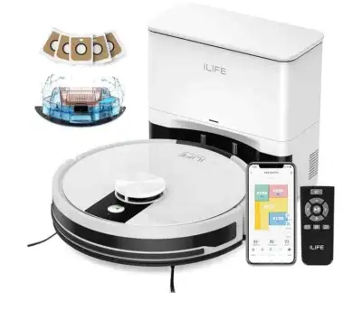ILIFE A12 Pro Robot Vacuum and Mop Combo, 60-Day Self Emptying Station, Smart LiDAR Navigation, Home...