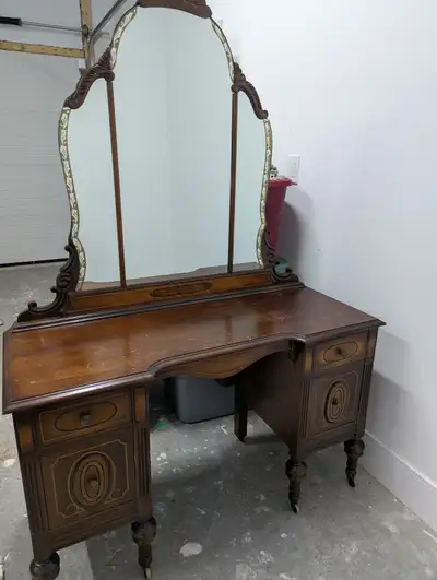Antique Vanity with Mirror, View more