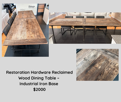 Restoration Hardware Reclaimed Wood Dining Table, View more