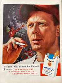 1959 Viceroy Cigarettes Original Ad 