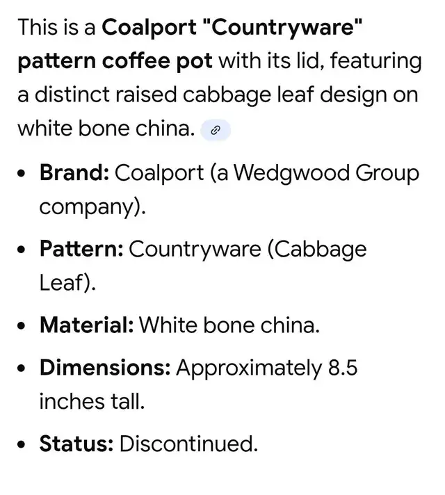 Coalport Countryware Coffee Pot in Kitchen & Dining Wares in Hamilton - Image 8