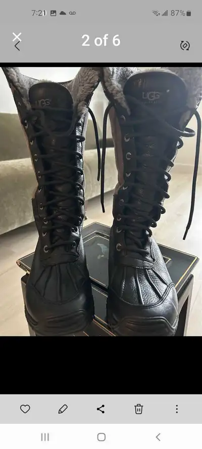 UGG WOMEN'S SIZE 7 LEATHER BOOTS TOP QUALITY USED 3 TIMES, View more